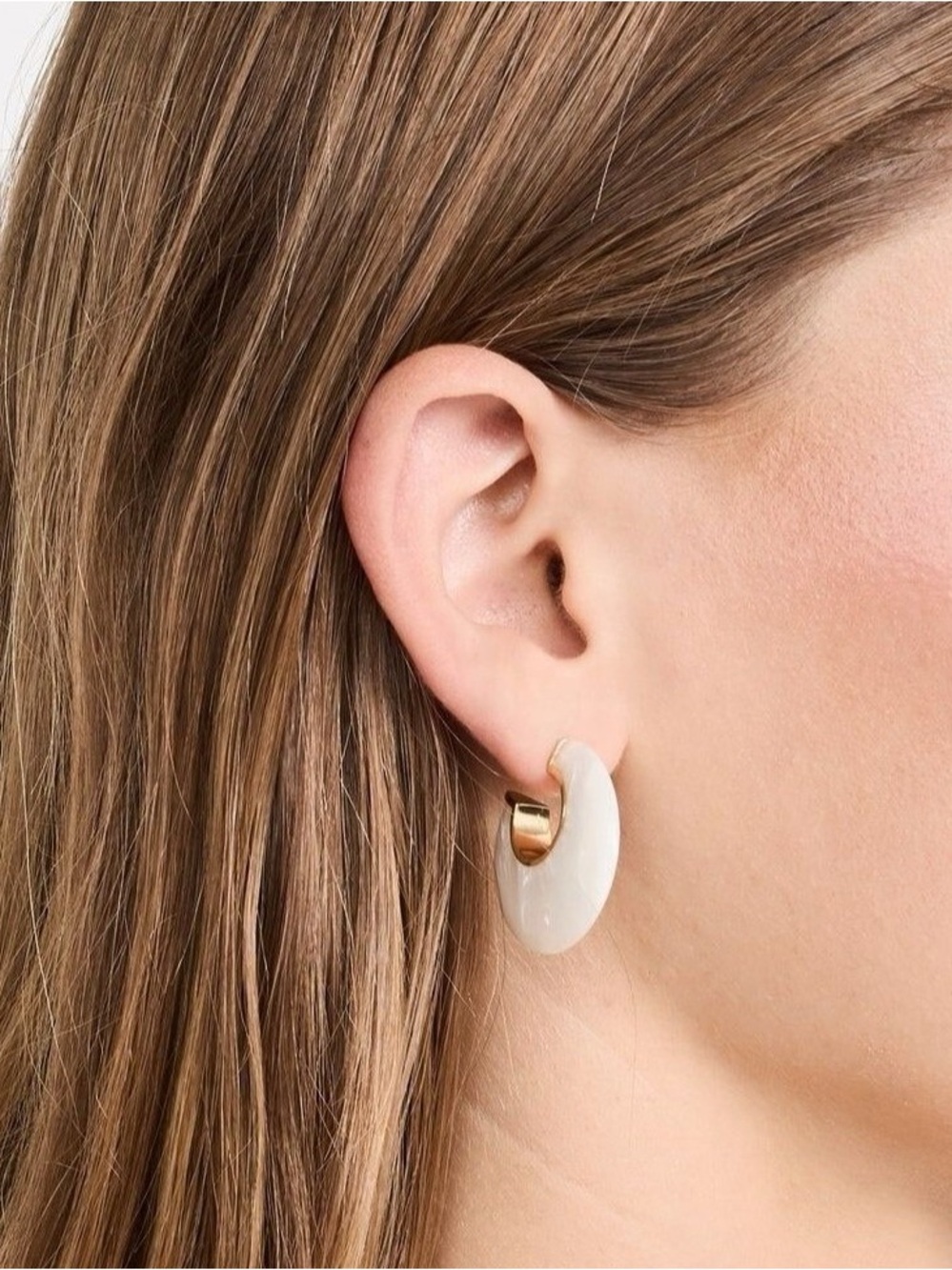 NWOT Gorjana Paseo Marble Arc Hoops Earrings